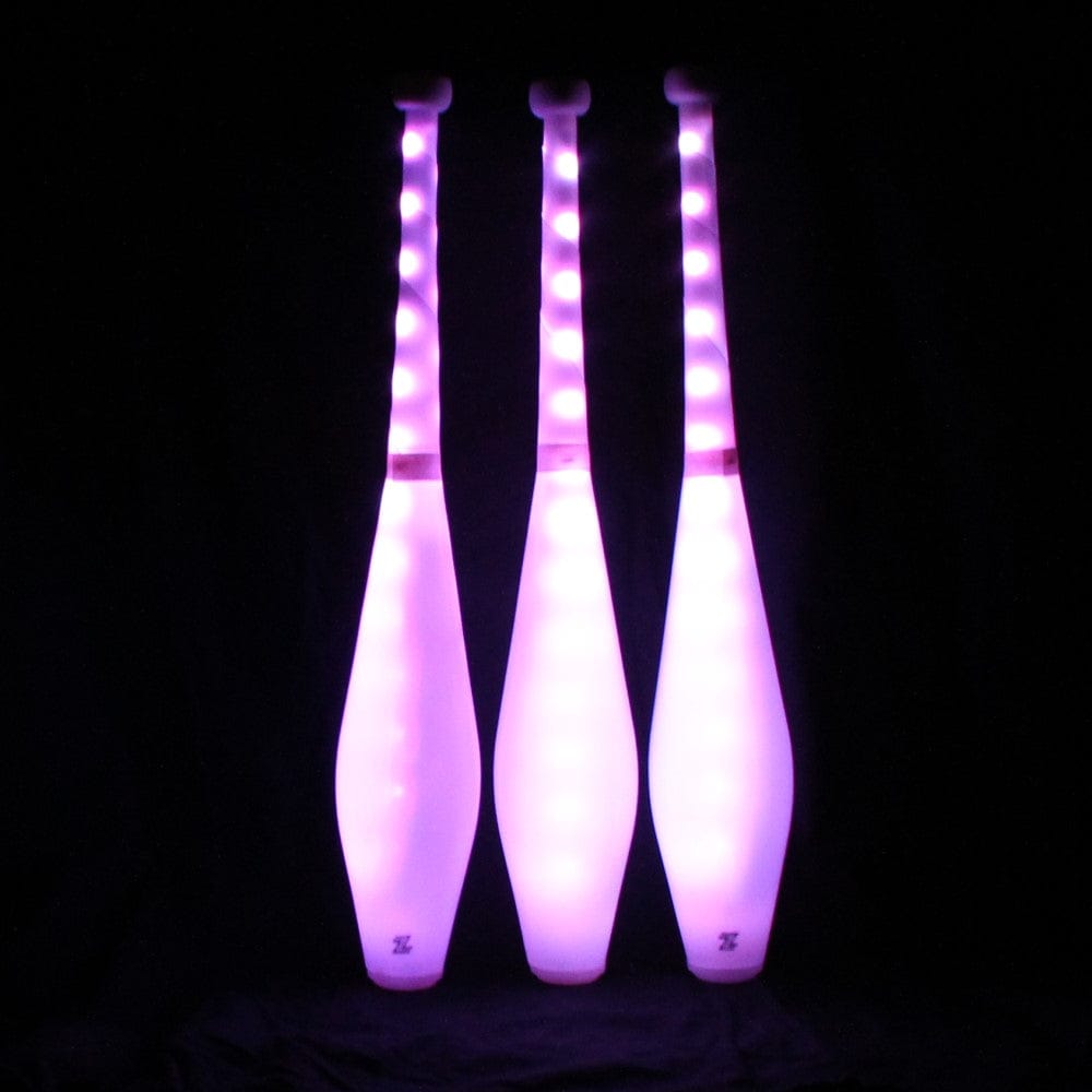  Zeekio Multi-Color LED Light Up Juggling Clubs with Charger and Remote (Set of 3) 