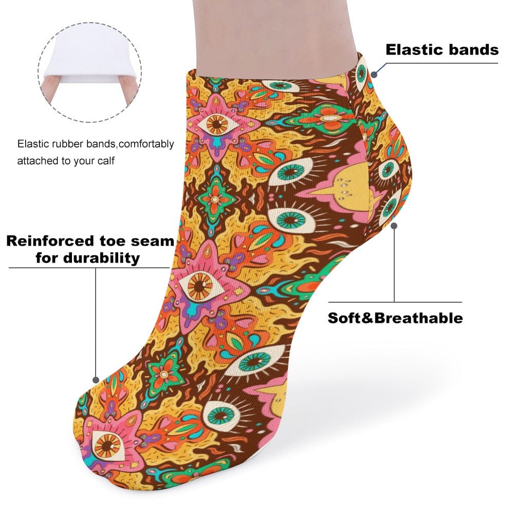  The Perfect Music Festival Ankle Socks (5 Pairs)  Sweat-Proof, Odor-Proof, Breathable 4th Dimensions Beings Socks 