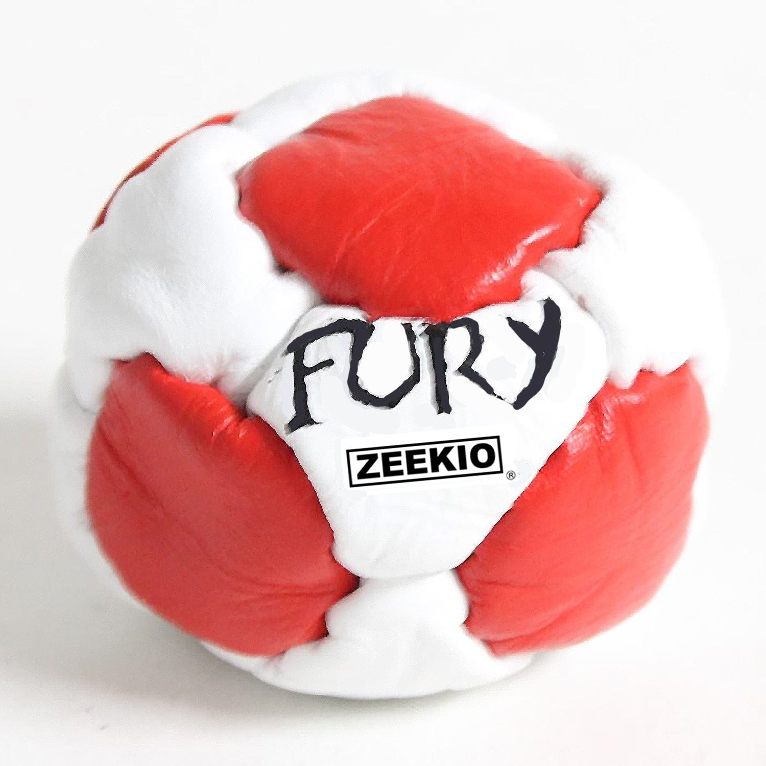  The Fury Footbag - Genuine Leather - 14 Panel Hand Stitched - Sand filled Hacky Sack 