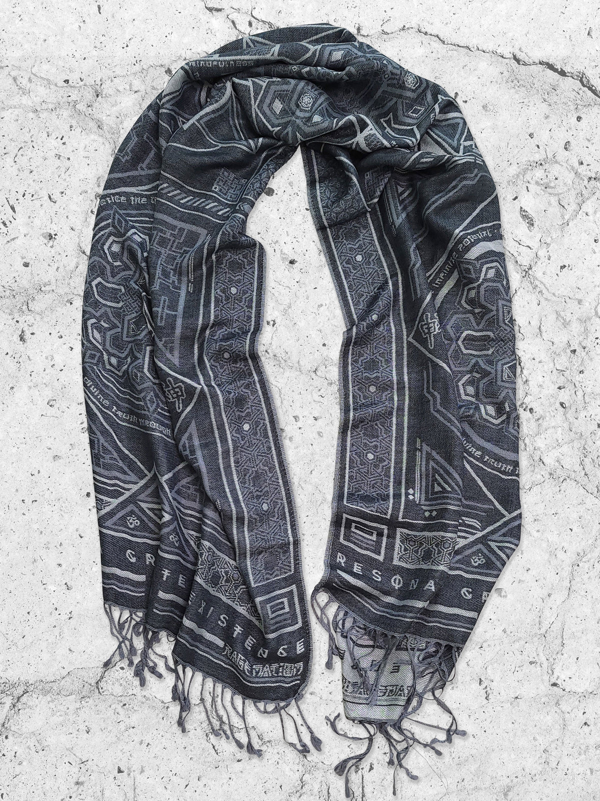 DHARMA V2 • Grey/White • Festival Shawl/Scarf