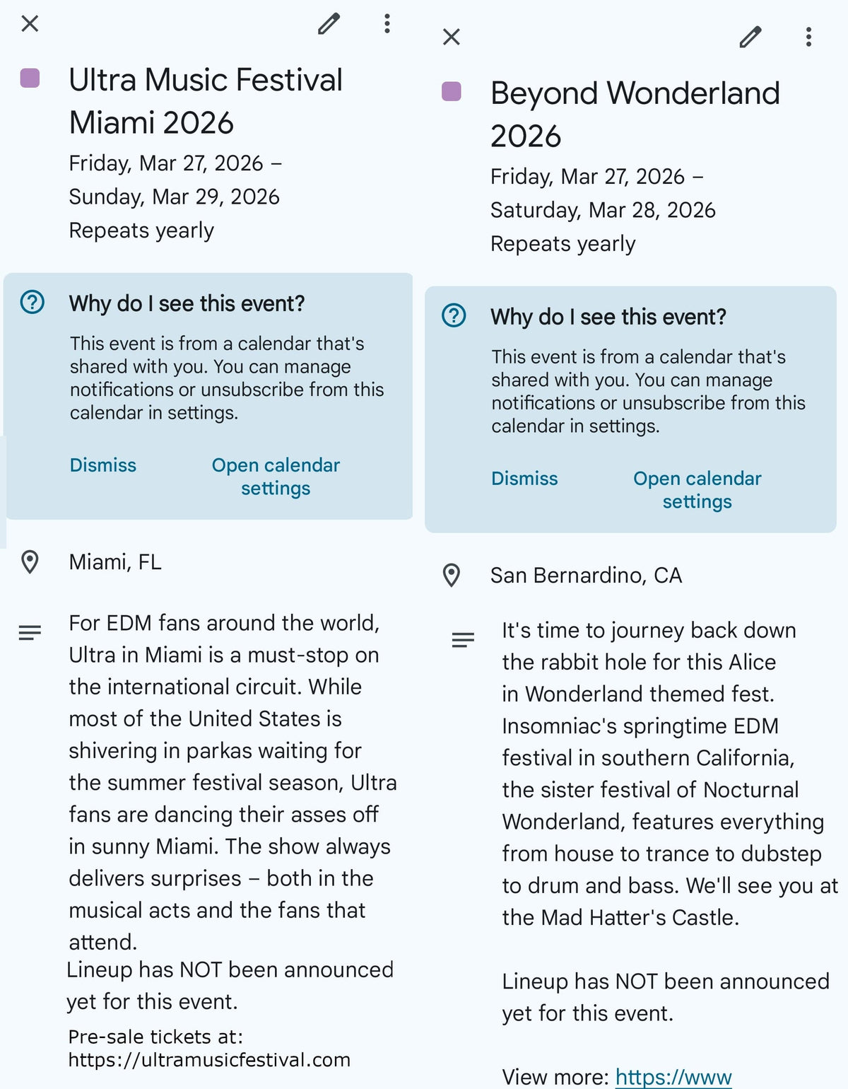  Music Festivals 2026 Calendar & Planner with Digital iCal Sync 