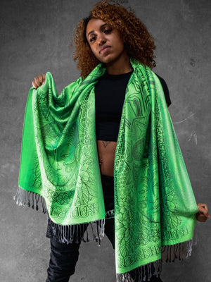 WOUNDS TO WISDOM • Yantrart x Rage Nation • UV-Reactive Gradient Shawl