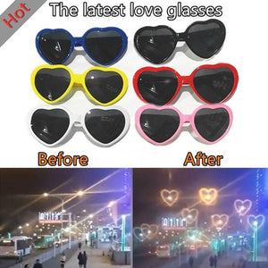 Heart Effect Diffraction Glasses That Turn Lights into Hearts Shaped Love Effects Glasses  Watch The Lights Change to Heart Shape At Night Diffraction Glasses For Unisex Sunglasses