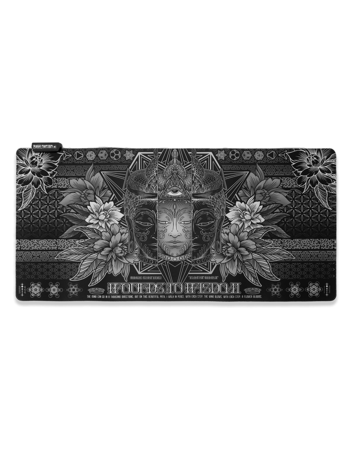 WOUNDS TO WISDOM V1 • MONOCHROME • XXL RGB GAMING MOUSEPAD