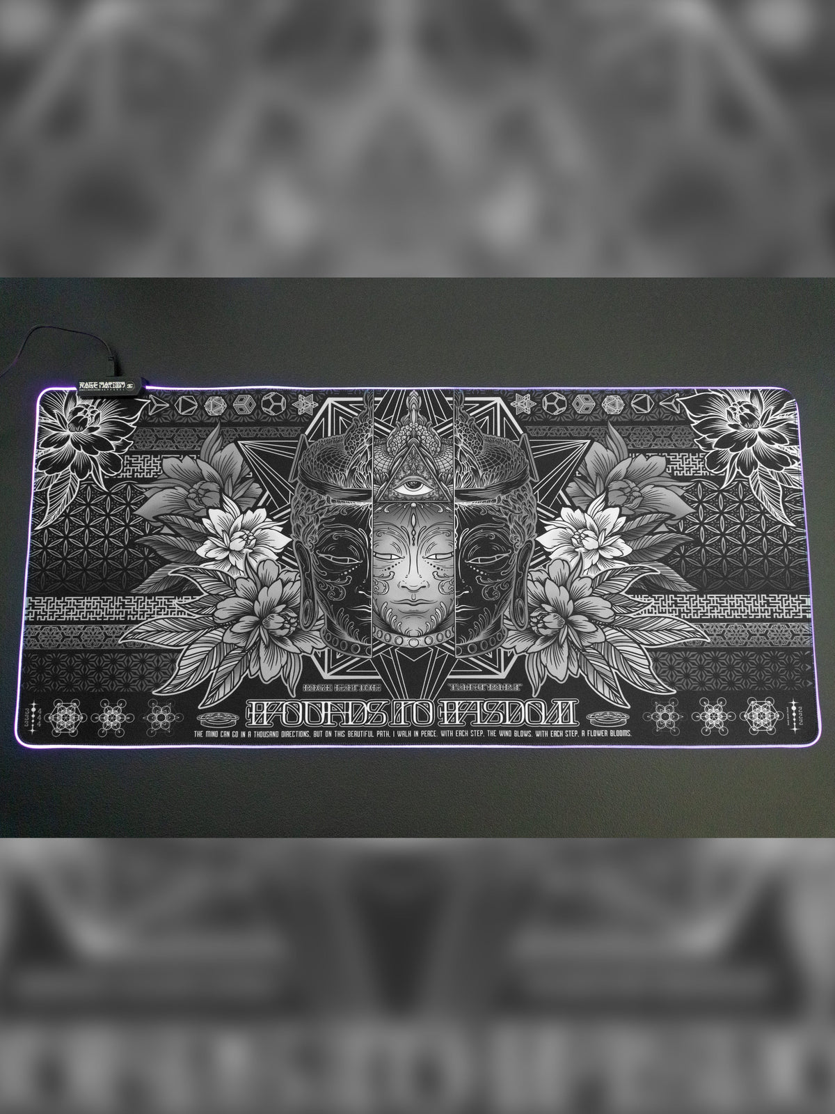 WOUNDS TO WISDOM V1 • MONOCHROME • XXL RGB GAMING MOUSEPAD
