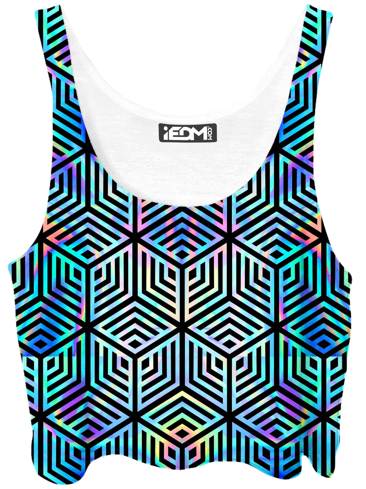  Holographic Hexagon Crop Top 