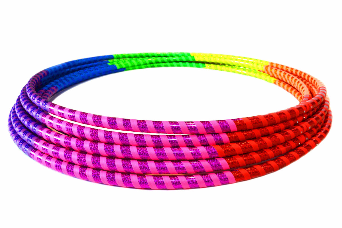  Rainbow Prism Taped Hoops ~ Beginner & Kids Fitness & Practice Hoops 