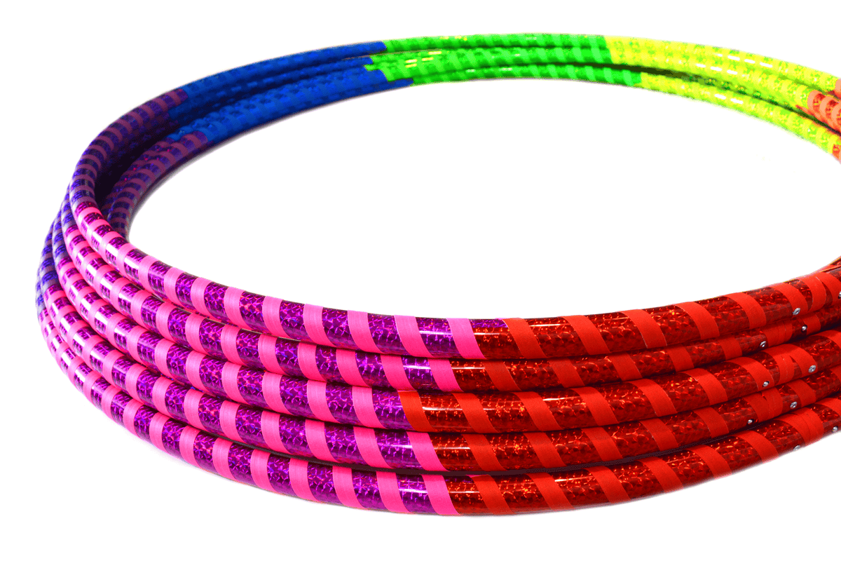  Rainbow Prism Taped Hoops ~ Beginner & Kids Fitness & Practice Hoops 