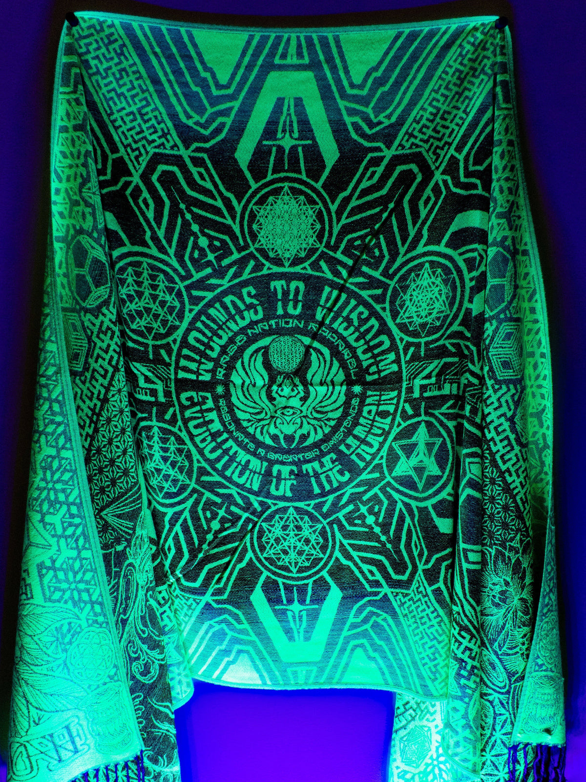 WOUNDS TO WISDOM • Yantrart x Rage Nation • UV-Reactive Gradient Shawl