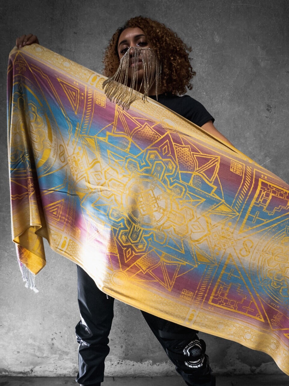 YELLOW AMETHYST DHARMA • Reversible Festival Shawl/Scarf