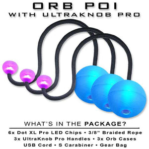 Ultra Poi Ropes LED Contact Orb Poi Set with Gear Bag | UltraPoi