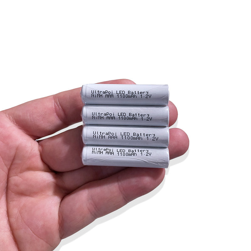 4x Rechargeable AAA Batteries 1.2v (Classic Poi)