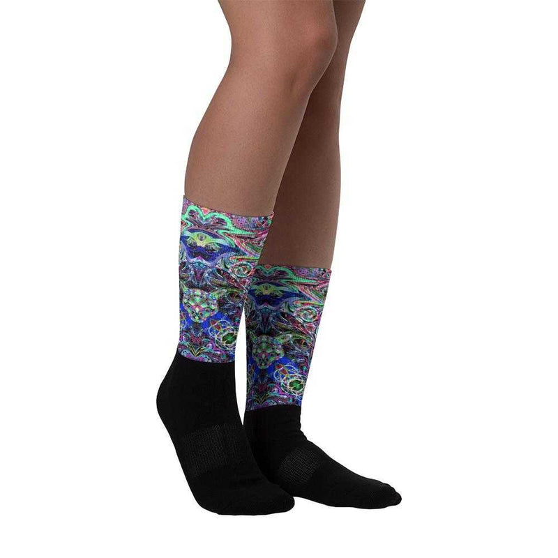 Cool Poi-Patterned Foot Socks - Black | UltraPoi