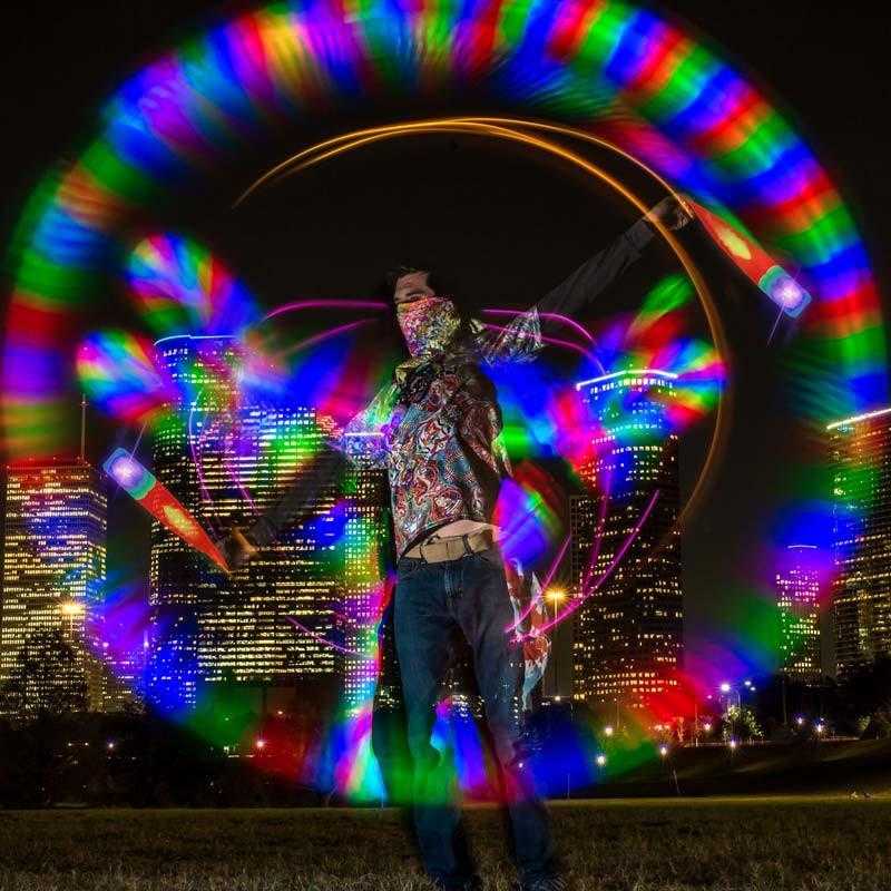 Ultra Poi Ropes LED Vortex Poi with Helix Handles Set | UltraPoi